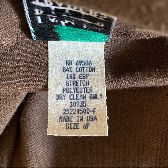 Vintage Brown James River Traders JRT Skirt Sze 6P Petite Slit Stretch Dry Clean - Picture 5 of 7
